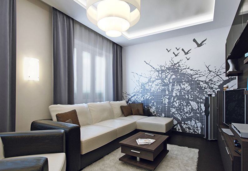 Design of a small living room - photo
