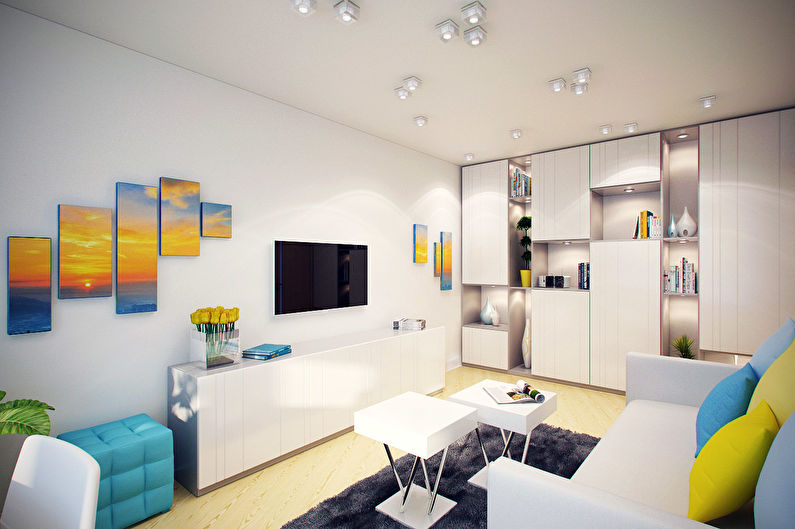 Design of a small living room - photo