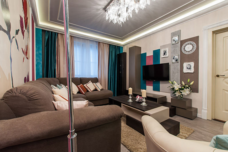 Design of a small living room - photo