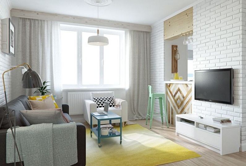 Design of a small living room - photo