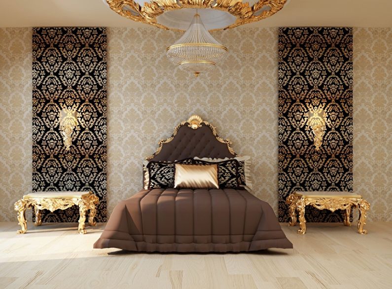 Vertical combination of wallpaper in the bedroom