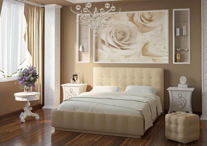 Combining wallpaper in the bedroom - Wallpaper and photo wallpaper