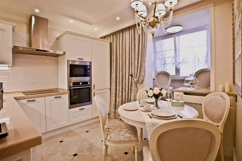 Concevez une petite cuisine dans un style classique
