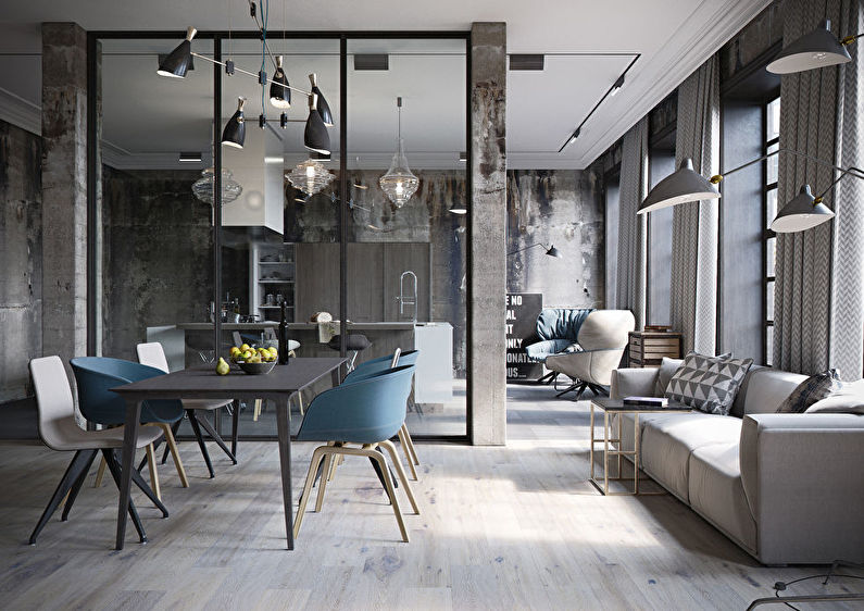 Fixed glass partitions in the apartment