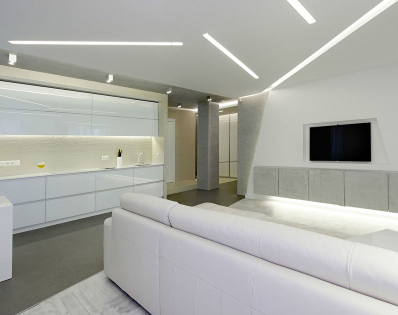 Minimal: Design of the kitchen-living room - photo 2