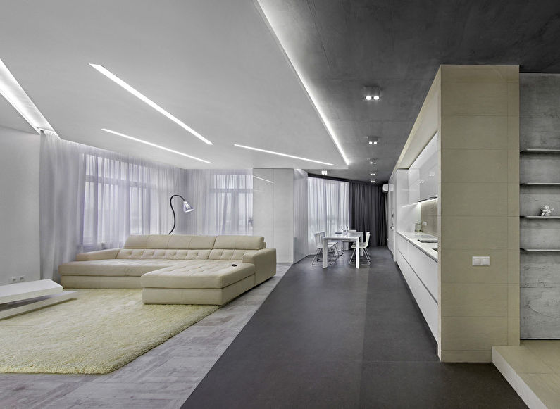 Minimal: Design of the kitchen-living room - photo 4