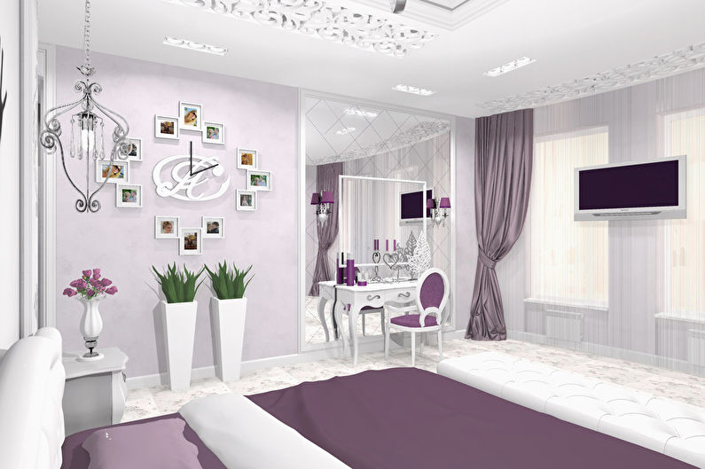 Love Story: Bedroom in Purple and White - photo 3