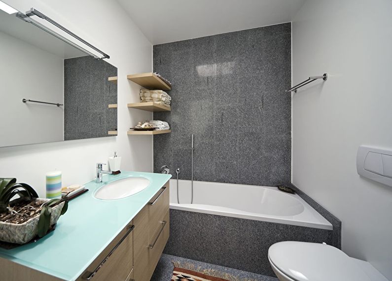 The design of the bathroom in Khrushchev - minimalism style