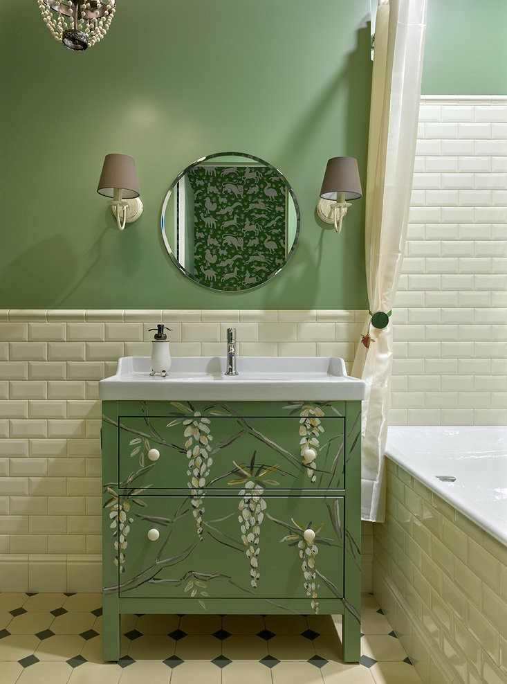 Design of the bathroom in Khrushchev - pastel colors