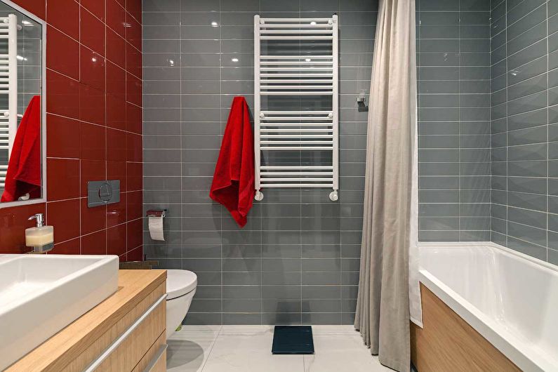 Design of a gray bathroom in Khrushchev