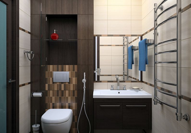 The design of the bathroom in Khrushchev - sink and toilet