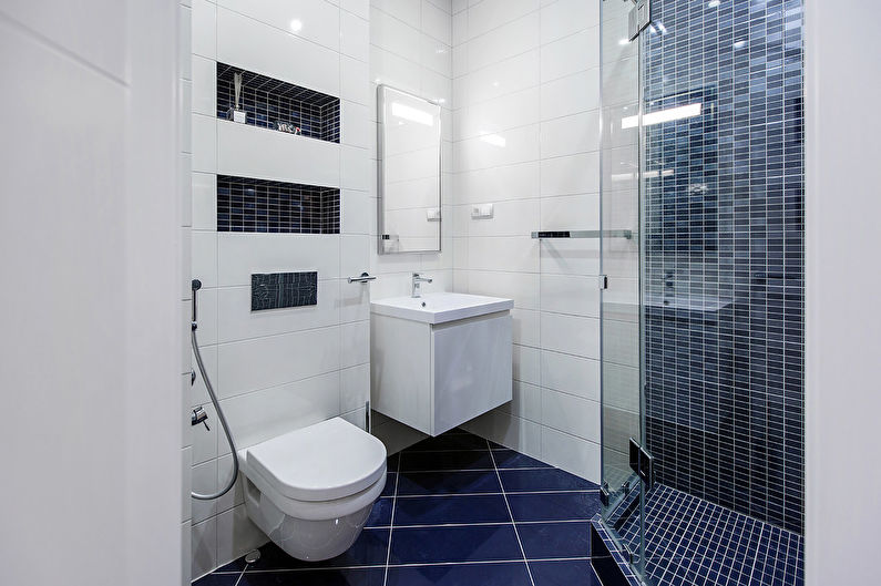 Interior design of a bathroom in Khrushchev