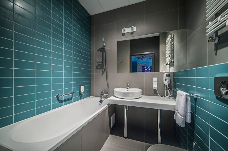 Interior design of a bathroom in Khrushchev