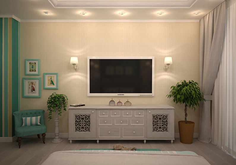 Bedroom with a turquoise accent - photo 3