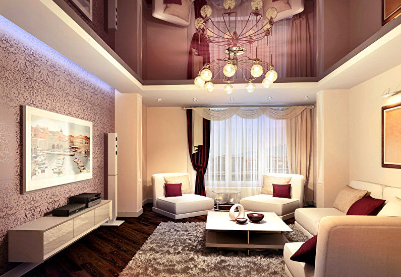 Two-level suspended ceilings in the hall