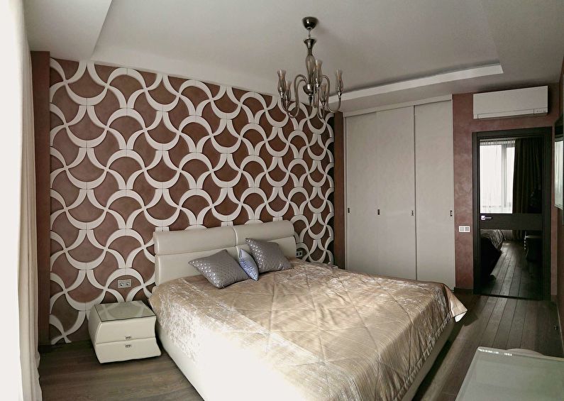 Two-level suspended ceilings in the bedroom
