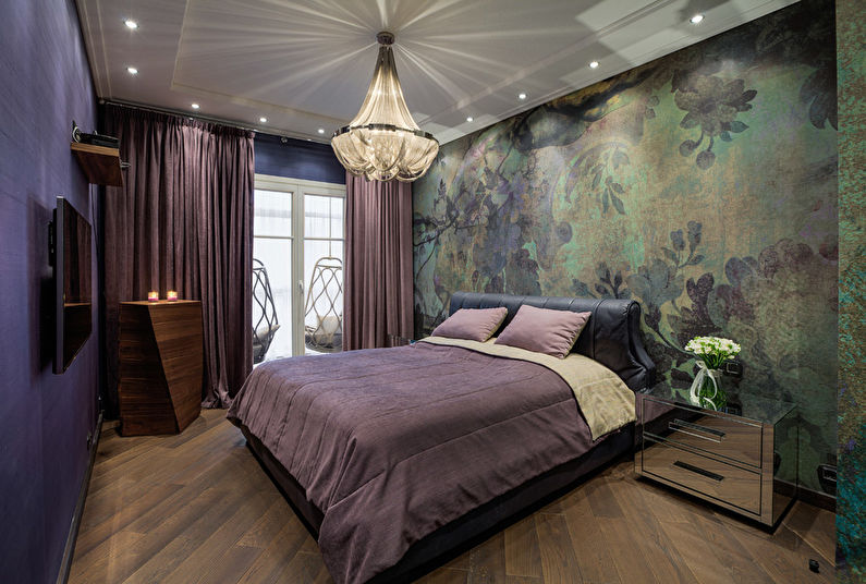 Two-level suspended ceilings in the bedroom