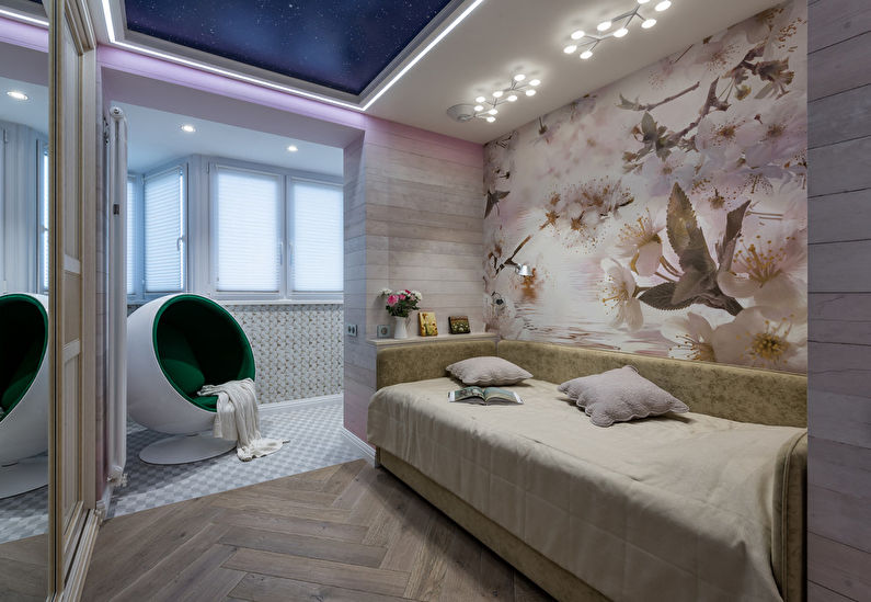 Two-level stretch ceilings in the children's room