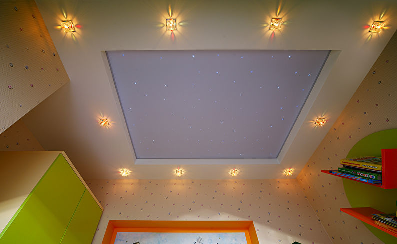 Two-level stretch ceilings in the children's room