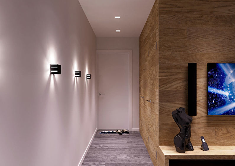 Design av en liten hall i modern stil