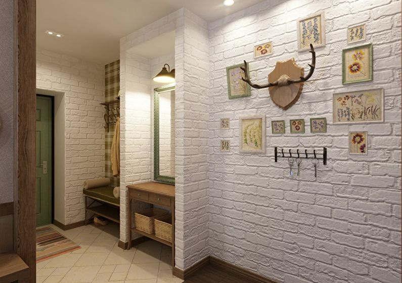 Design av en liten hall i provence-stil