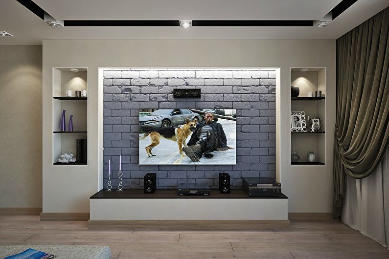 Niche TV Drywall di Ruang Tamu