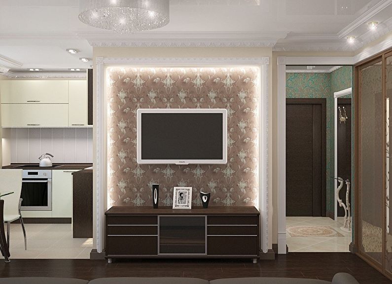 Niche TV Drywall di Ruang Tamu