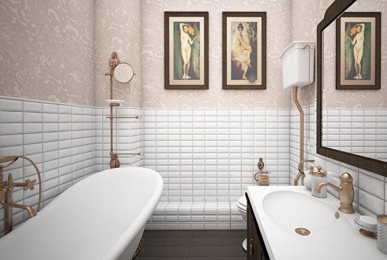 Cullets in the interior of the bathroom