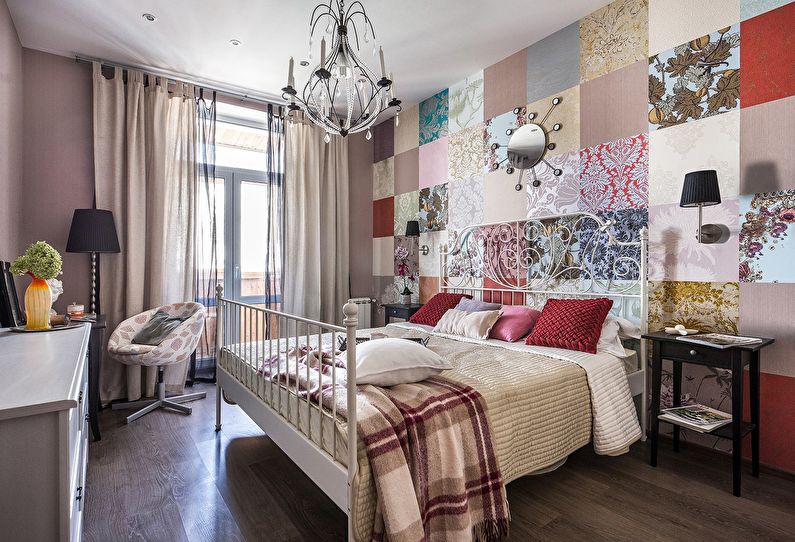 The combination of wallpaper in the bedroom (+50 photos)