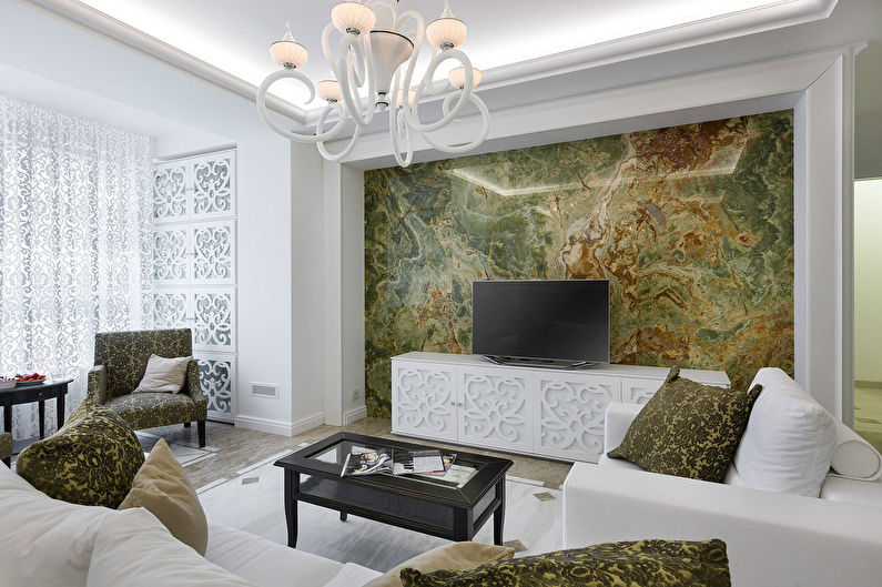 Onyx in the interior - Living Room, Moscow