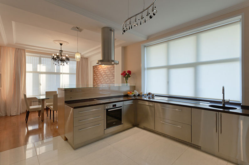 Minimalist kitchen-dining room