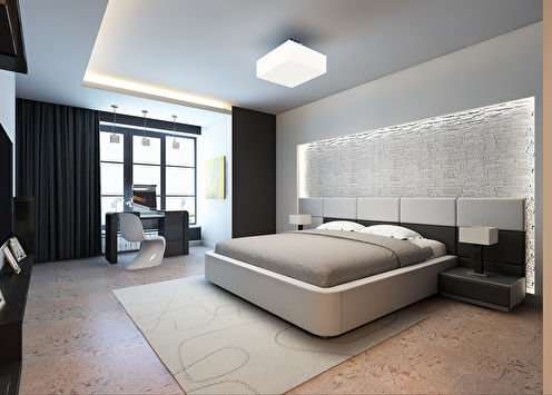 Bedroom design in a four-room apartment