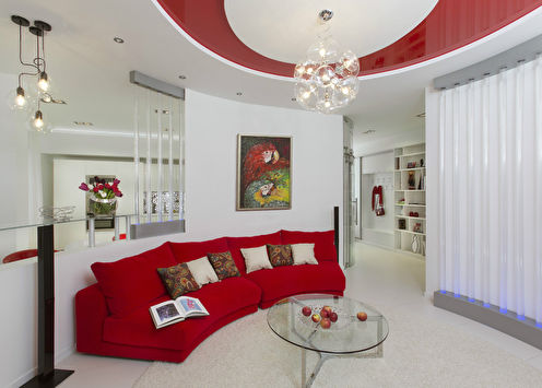 Studio type apartment interior, 74 m2