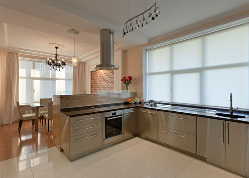Minimalist kitchen-dining room