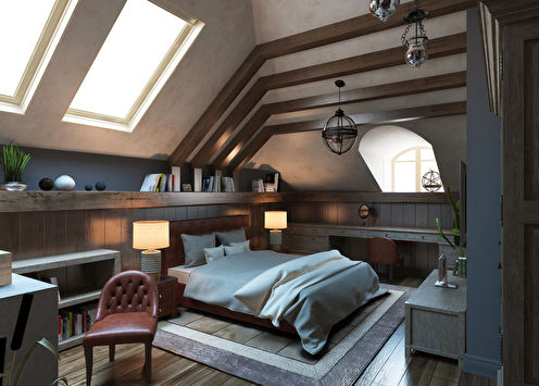 Attic bedroom design
