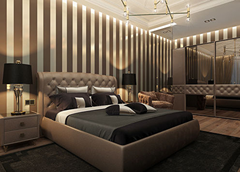 The interior of the bedroom 