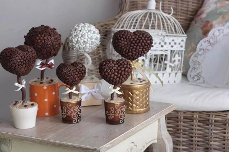 Coffee topiary in the interior