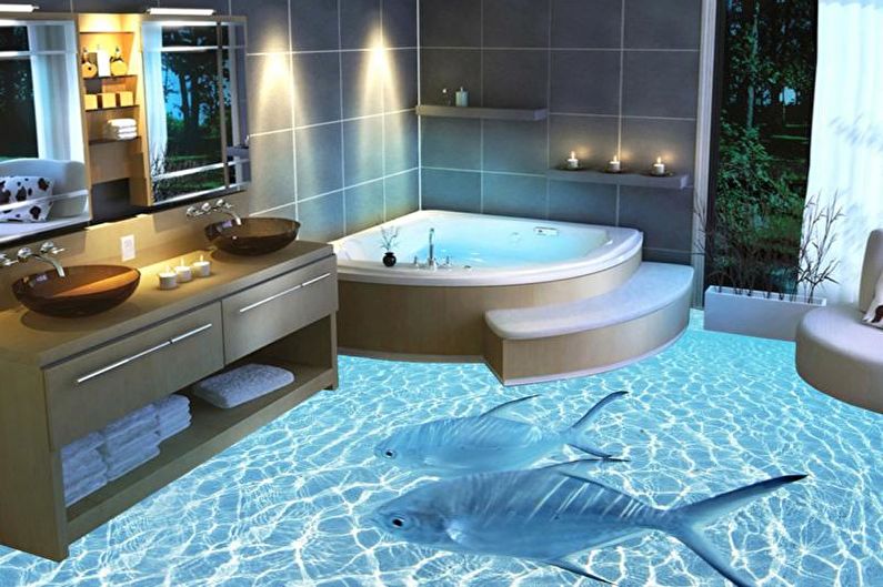 Bulk 3D floors in a bathroom