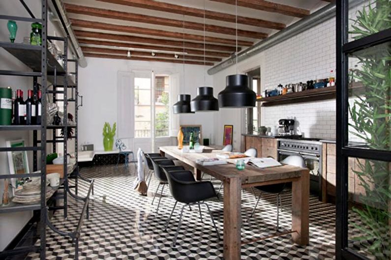 Beautiful kitchen photos - Monochrome industrial style kitchen