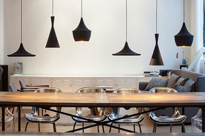 Design d'intérieur dans le style Loft - Textile, décoration et éclairage