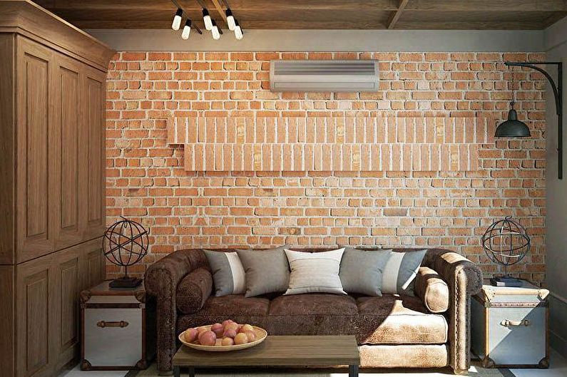 Design d'intérieur de salon de style loft - photo
