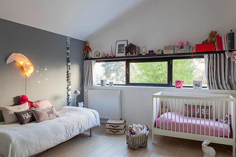 Aménagement intérieur d'une chambre d'enfant dans le style loft - photo