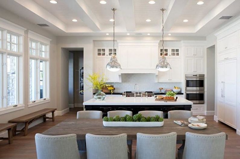 White kitchen-dining room - Interior Design