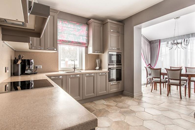 Interior design of the kitchen-dining room - photo