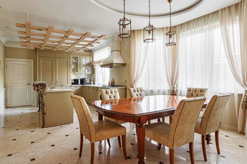 Interior design of the kitchen-dining room - photo
