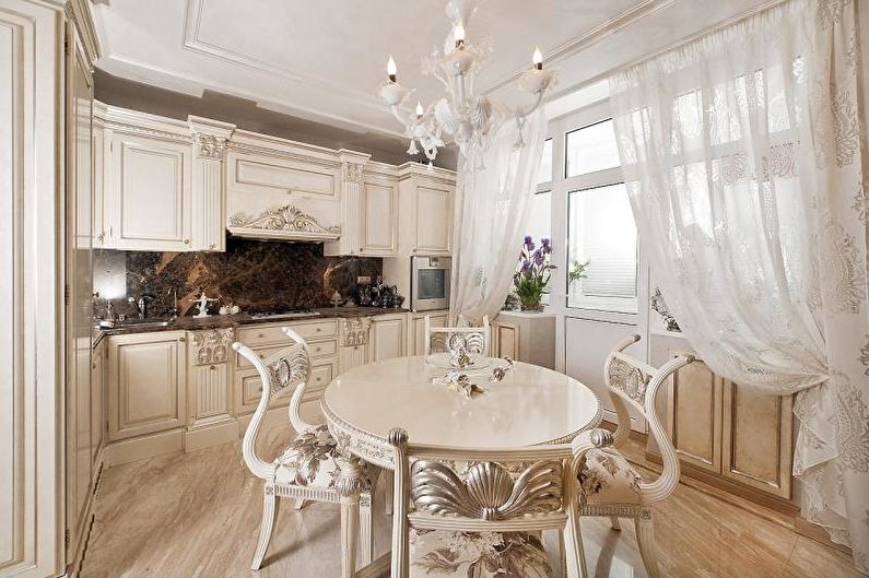 Interior design of the kitchen-dining room - photo