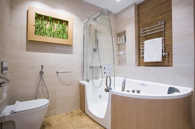 Interior design of a combined bathroom - photo
