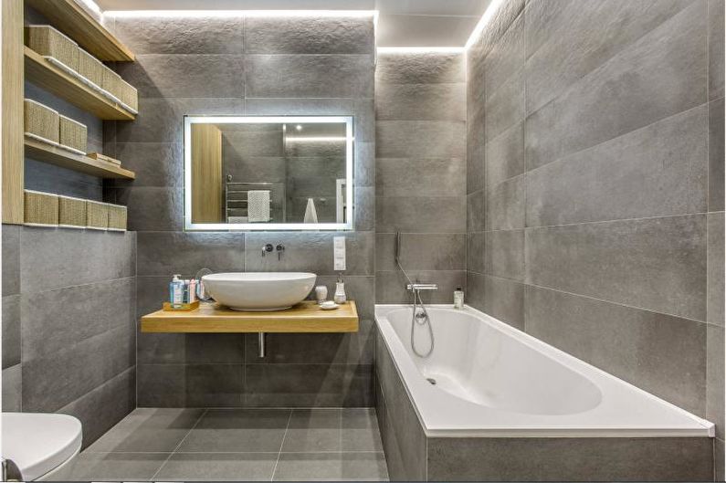 Interior design of a combined bathroom - photo
