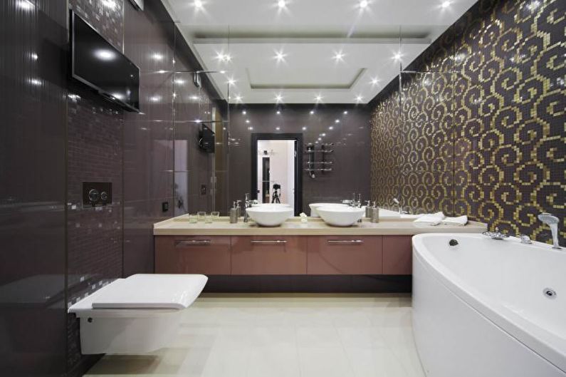 Interior design of a combined bathroom - photo