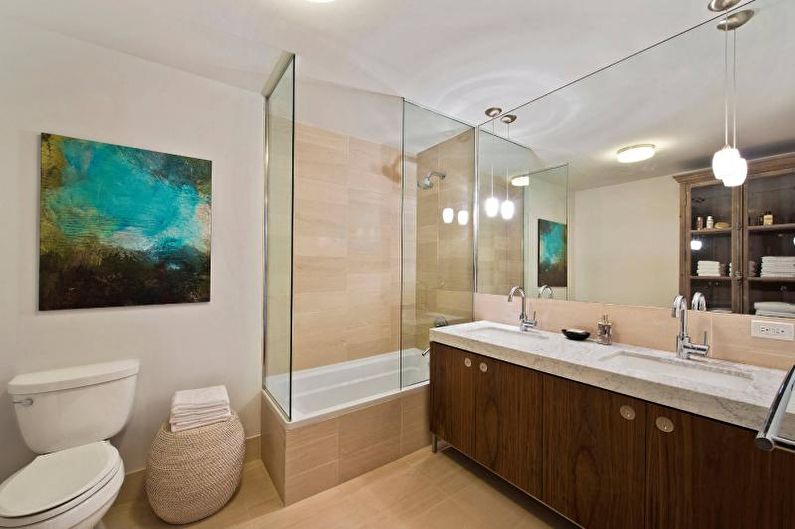 Interior design of a combined bathroom - photo